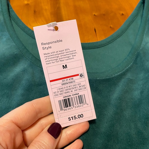 NWT Wild Fable Velour Cropped Top-Green - Picture 5 of 5